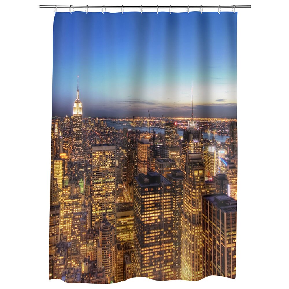 Perdea Dus, Cada, pentru Baie, Heartwork, New York la apus, Model Multicolor, Decoratiuni Baie, 150 x 200 cm
