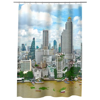 Perdea Dus, Cada, pentru Baie, Heartwork, Bangkok, Model Multicolor, Decoratiuni Baie, 150 x 200 cm