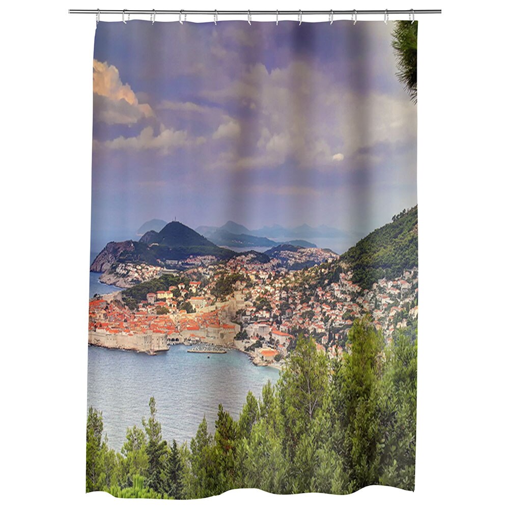 Perdea Dus, Cada, pentru Baie, Heartwork, Dubrovnik Croatia, Model Multicolor, Decoratiuni Baie, 150 x 200 cm