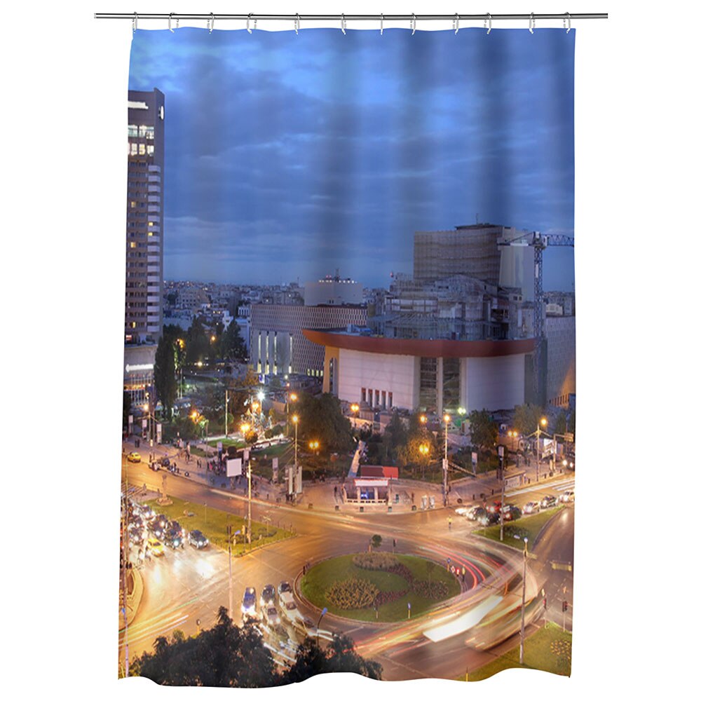 Perdea Dus, Cada, pentru Baie, Heartwork, Universitate Bucuresti, Model Multicolor, Decoratiuni Baie, 150 x 200 cm