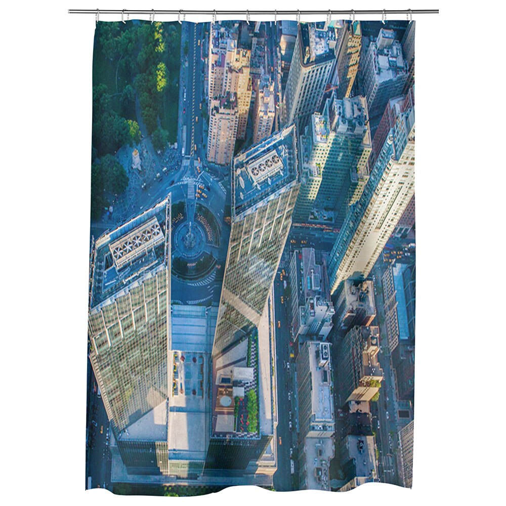 Perdea Dus, Cada, pentru Baie, Heartwork, New York de sus, Model Multicolor, Decoratiuni Baie, 150 x 200 cm