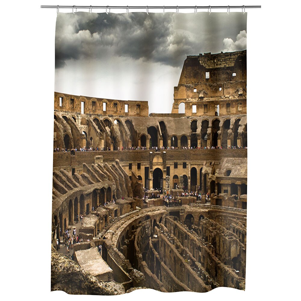 Perdea Dus, Cada, pentru Baie, Heartwork, Colosseum Roma Italia, Model Multicolor, Decoratiuni Baie, 150 x 200 cm
