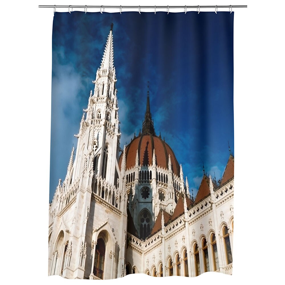 Perdea Dus, Cada, pentru Baie, Heartwork, Parlamentul din Budapesta Ungaria, Model Multicolor, Decoratiuni Baie, 150 x 200 cm