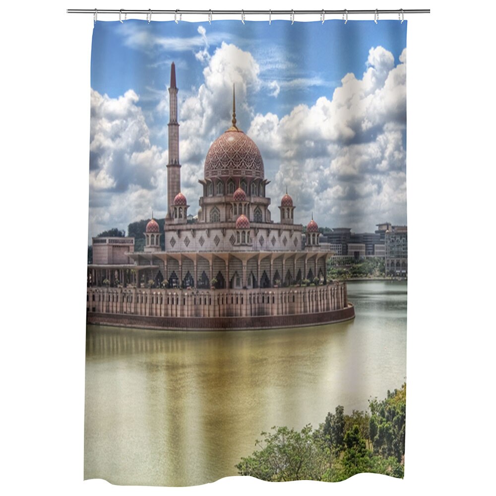 Perdea Dus, Cada, pentru Baie, Heartwork, Moschee in Kuala Lumpur, Model Multicolor, Decoratiuni Baie, 150 x 200 cm