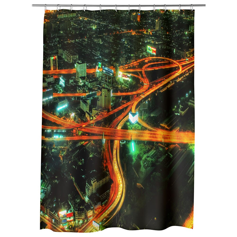 Perdea Dus, Cada, pentru Baie, Heartwork, Sosele in oras, Model Multicolor, Decoratiuni Baie, 150 x 200 cm