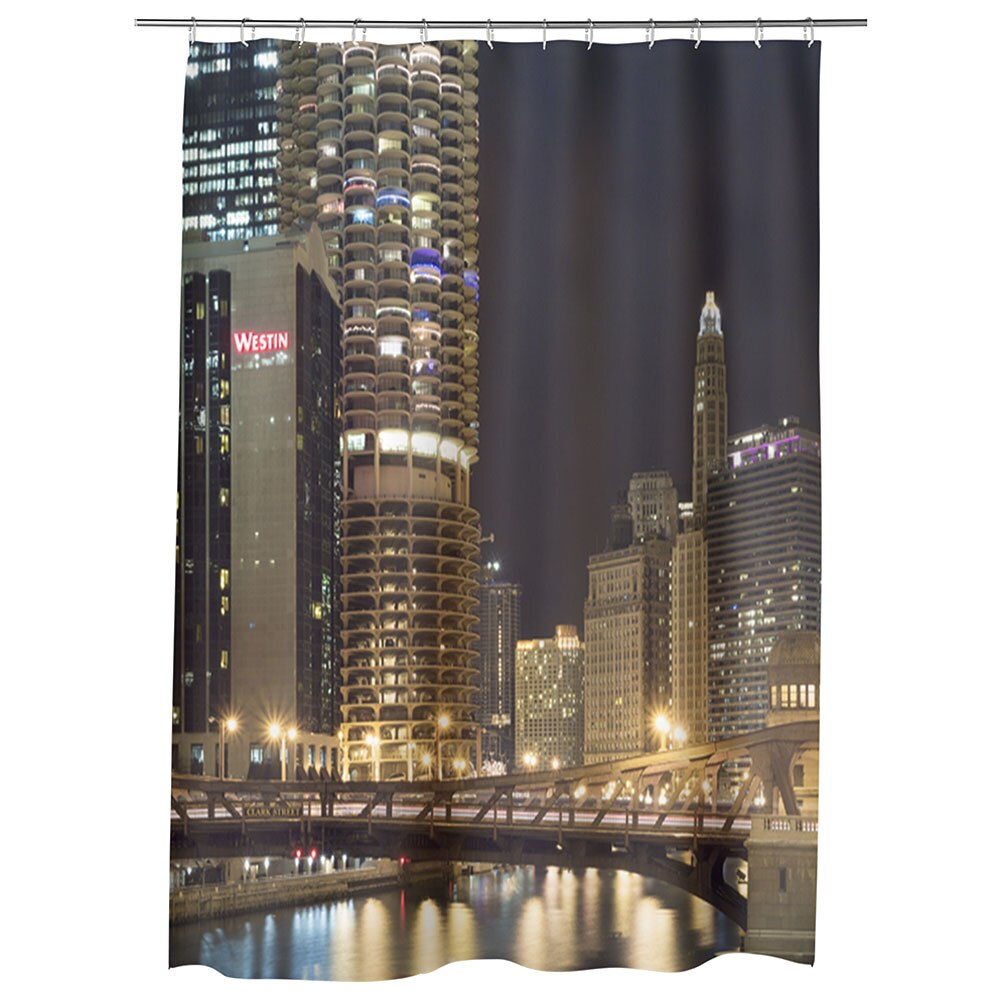 Perdea Dus, Cada, pentru Baie, Heartwork, Chicago, Model Multicolor, Decoratiuni Baie, 150 x 200 cm