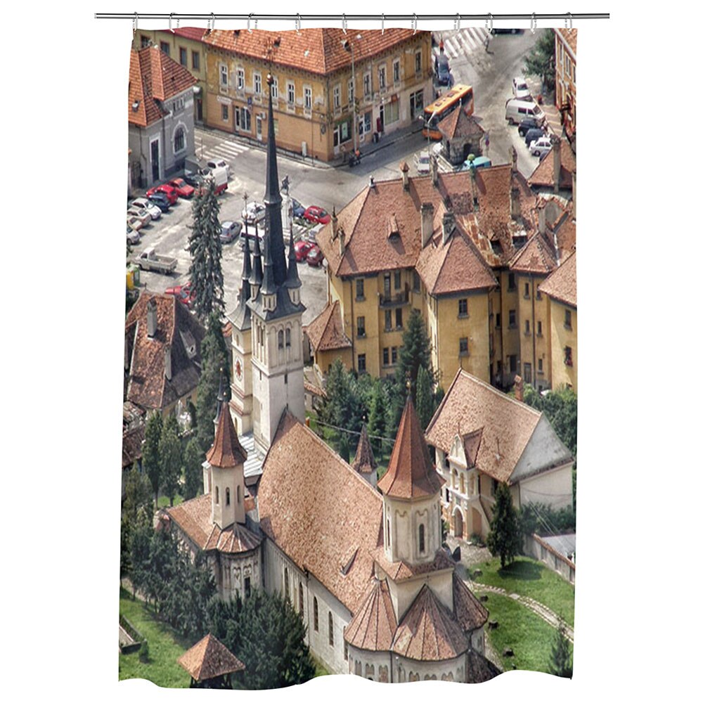 Perdea Dus, Cada, pentru Baie, Heartwork, Biserica Sf Nicolae Brasov, Model Multicolor, Decoratiuni Baie, 150 x 200 cm