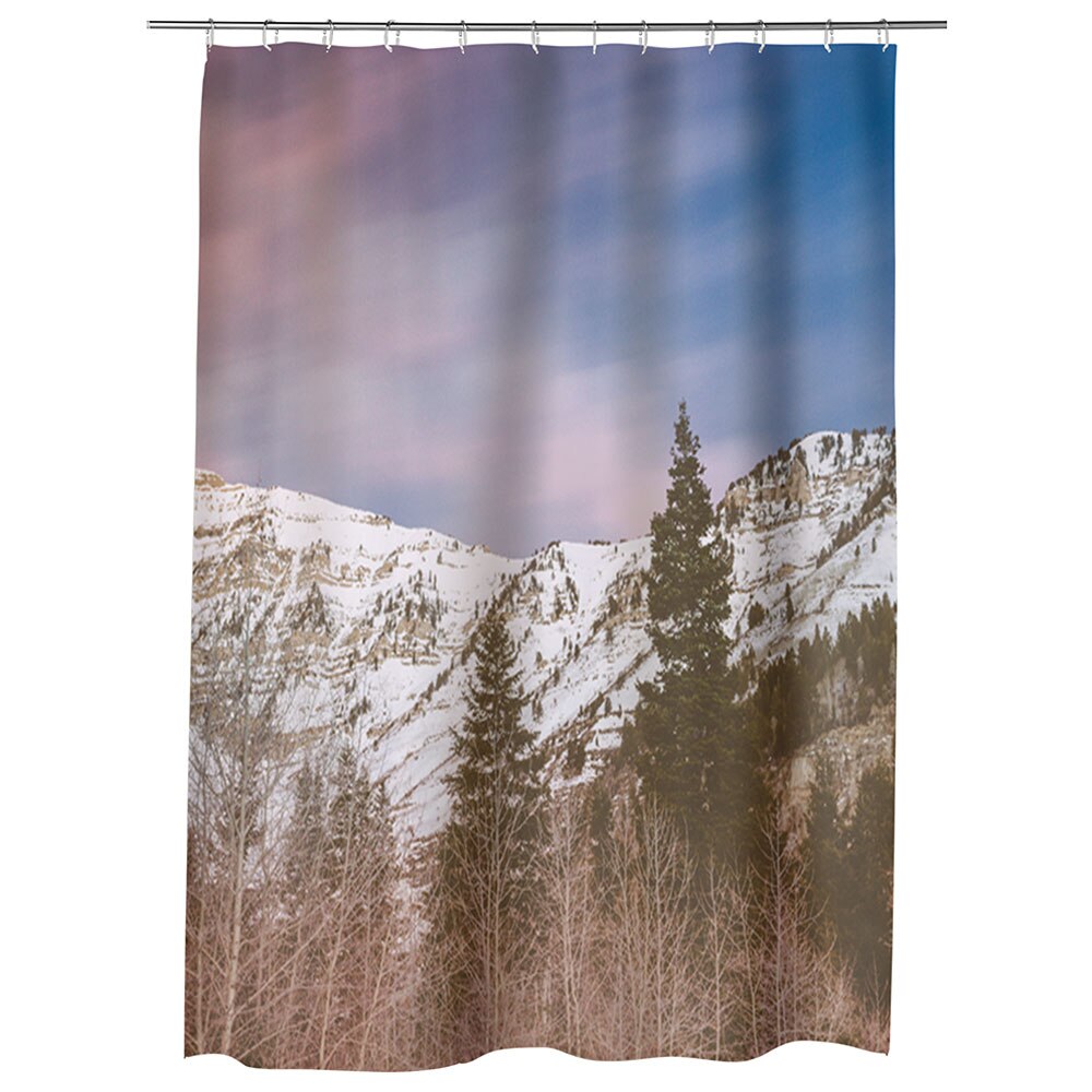 Perdea Dus, Cada, pentru Baie, Heartwork, Brazi de munte, Model Multicolor, Decoratiuni Baie, 150 x 200 cm