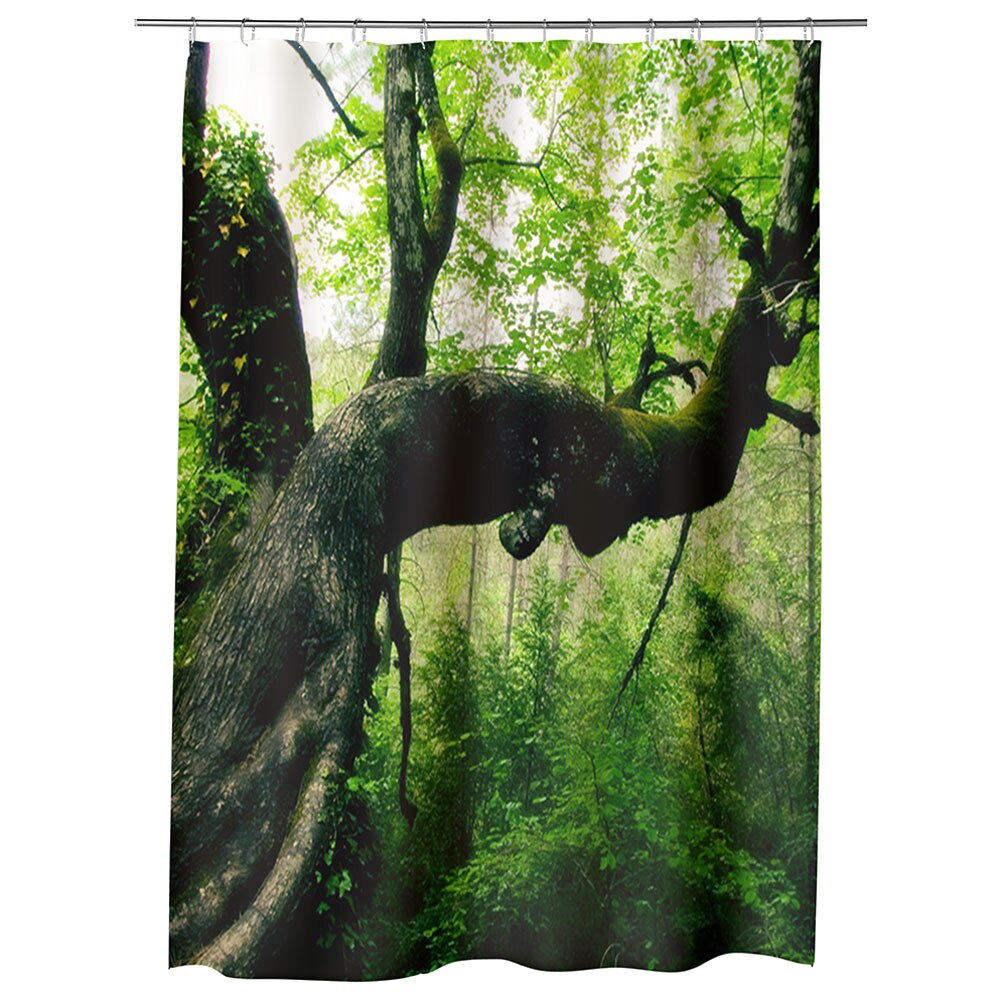 Perdea Dus, Cada, pentru Baie, Heartwork, Jungla, Model Multicolor, Decoratiuni Baie, 150 x 200 cm