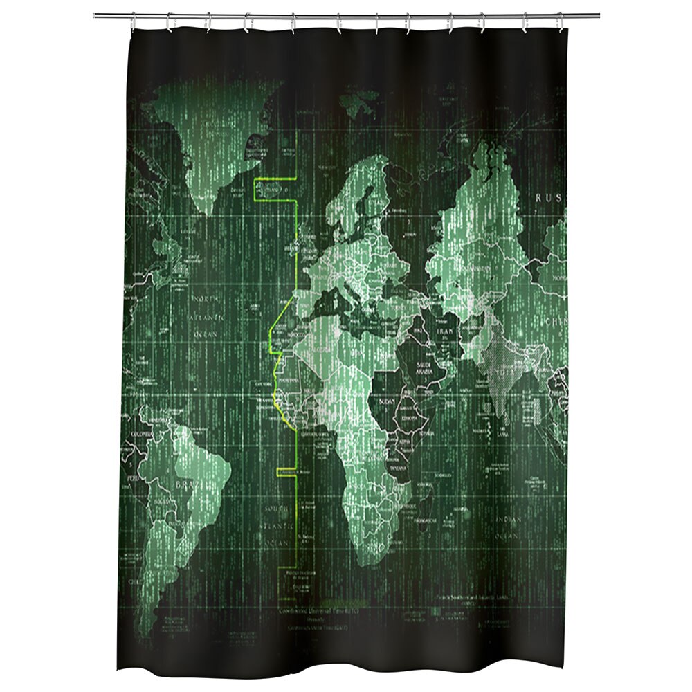 Perdea Dus, Cada, pentru Baie, Heartwork, Harta lumii matrice, Model Multicolor, Decoratiuni Baie, 150 x 200 cm