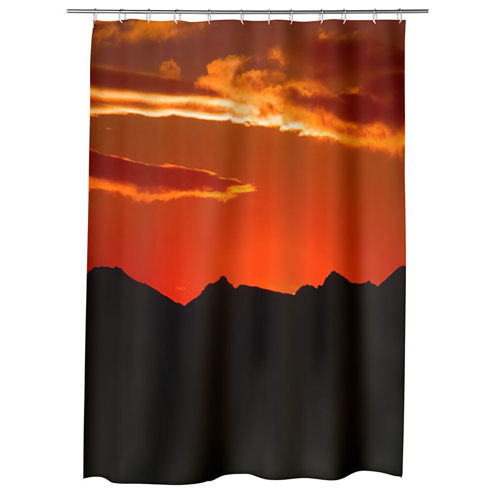 Perdea Dus, Cada, pentru Baie, Heartwork, Rosu si negru, Model Multicolor, Decoratiuni Baie, 150 x 200 cm