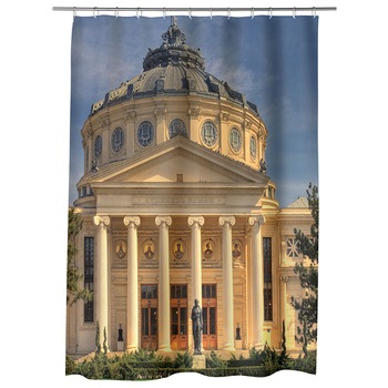 Perdea Dus, Cada, pentru Baie, Heartwork, Ateneul Roman in Bucuresti, Model Multicolor, Decoratiuni Baie, 150 x 200 cm