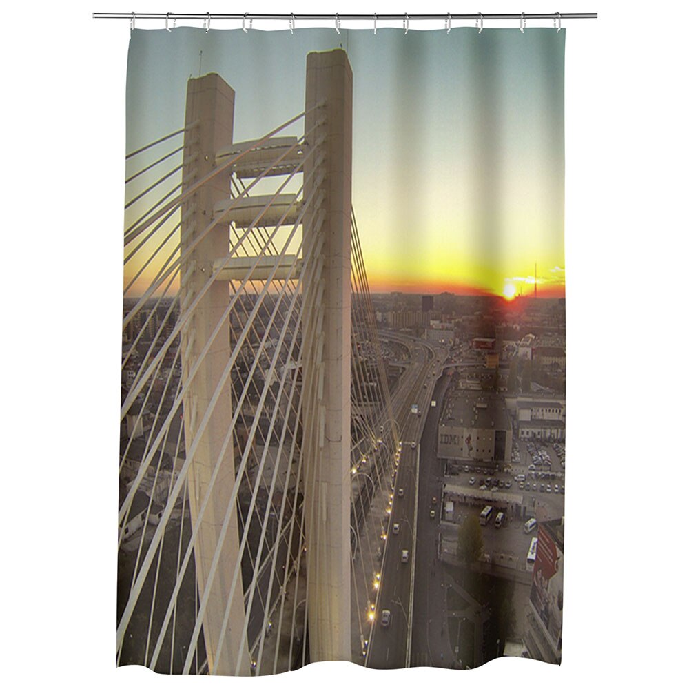 Perdea Dus, Cada, pentru Baie, Heartwork, Podul Basarab Bucuresti, Model Multicolor, Decoratiuni Baie, 150 x 200 cm