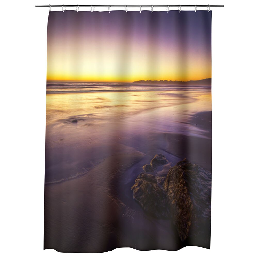 Perdea Dus, Cada, pentru Baie, Heartwork, Apus galben, Model Multicolor, Decoratiuni Baie, 150 x 200 cm