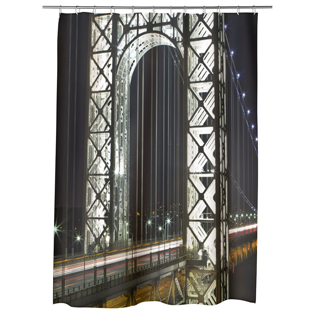 Perdea Dus, Cada, pentru Baie, Heartwork, Podul George Washington, Model Multicolor, Decoratiuni Baie, 150 x 200 cm