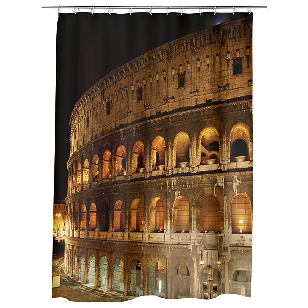 Perdea Dus, Cada, pentru Baie, Heartwork, Amfiteatru in Roma, Model Multicolor, Decoratiuni Baie, 150 x 200 cm