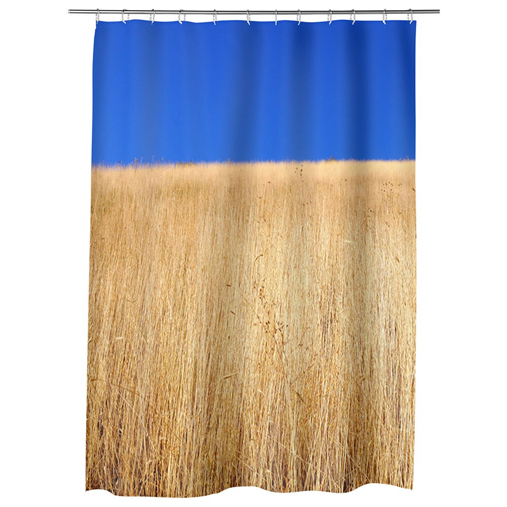 Perdea Dus, Cada, pentru Baie, Heartwork, Lan de grau sub cerul albastru, Model Multicolor, Decoratiuni Baie, 150 x 200 cm