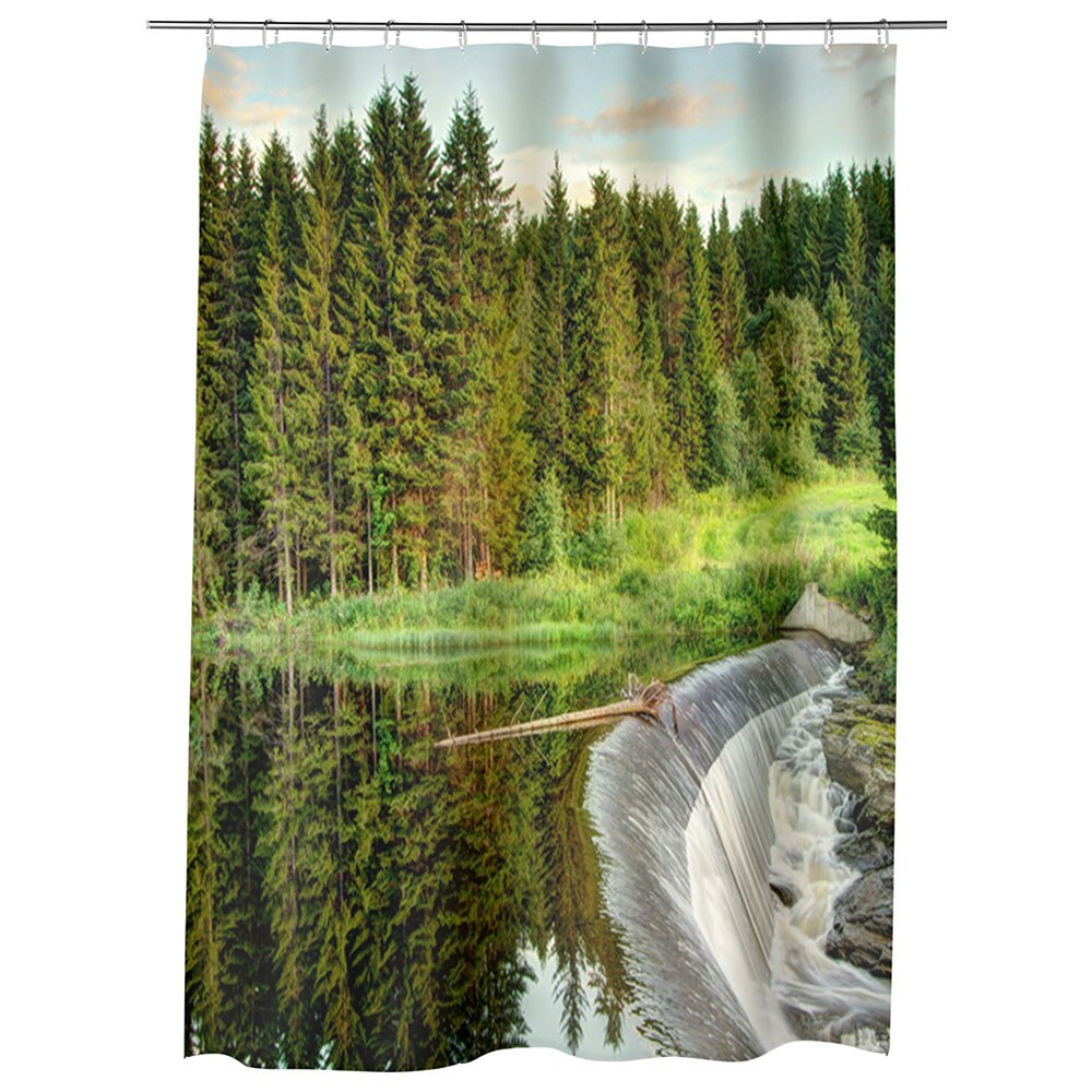 Perdea Dus, Cada, pentru Baie, Heartwork, Cascada mare, Model Multicolor, Decoratiuni Baie, 150 x 200 cm