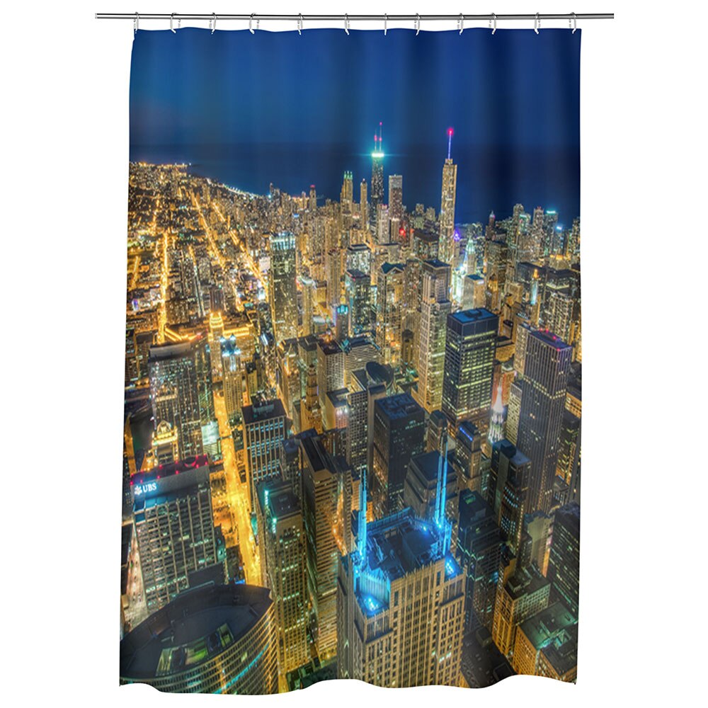 Perdea Dus, Cada, pentru Baie, Heartwork, Chicago Colorat, Model Multicolor, Decoratiuni Baie, 150 x 200 cm