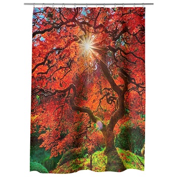 Perdea Dus, Cada, pentru Baie, Heartwork, Copacul fantastic, Model Multicolor, Decoratiuni Baie, 150 x 200 cm