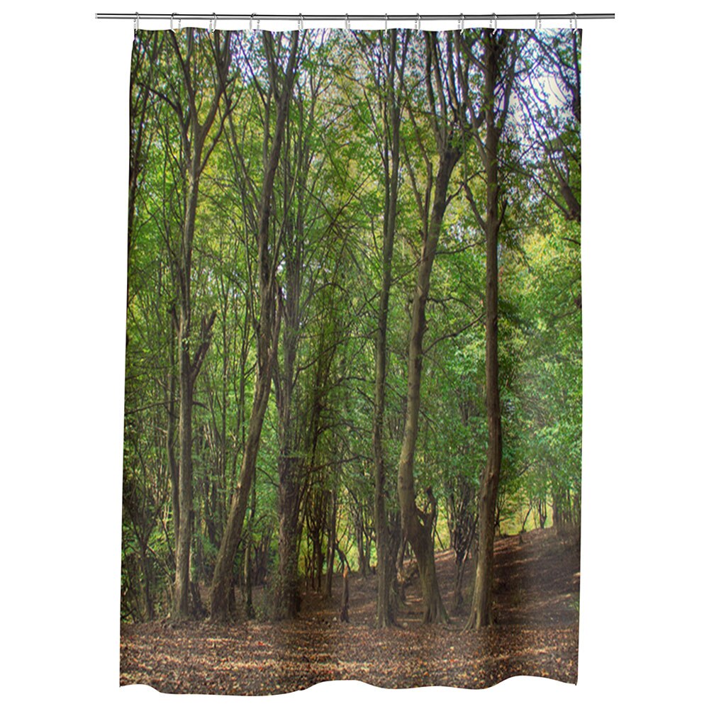 Perdea Dus, Cada, pentru Baie, Heartwork, Trunchiuri, Model Multicolor, Decoratiuni Baie, 150 x 200 cm