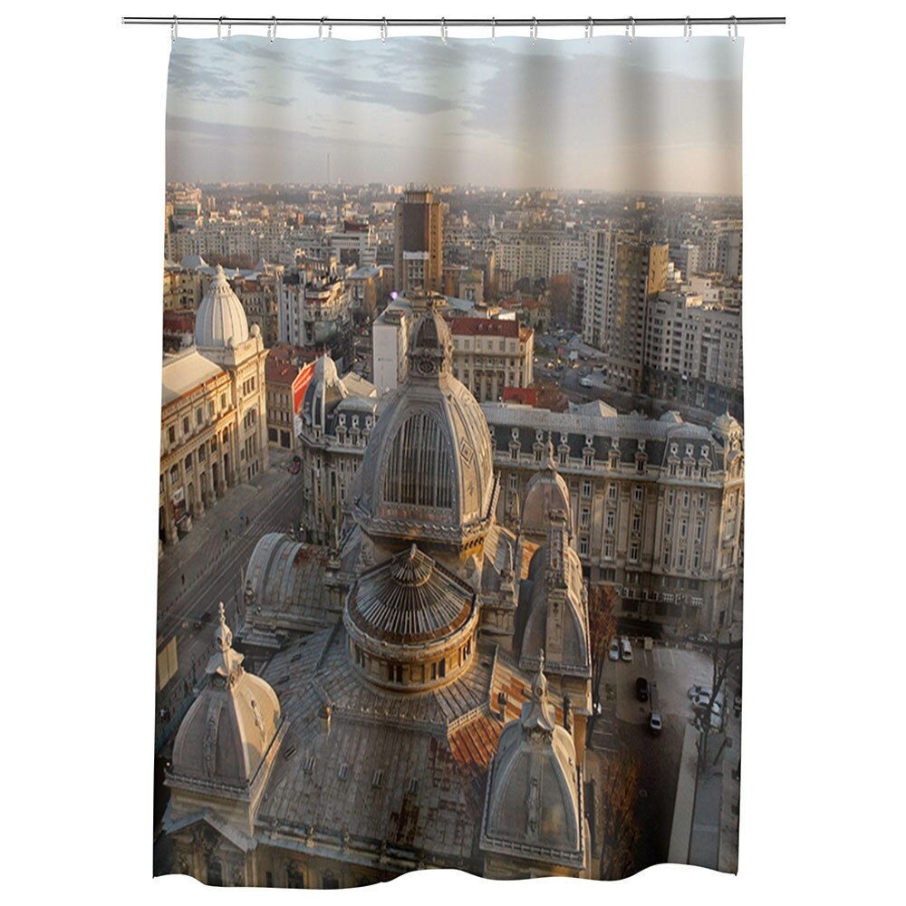 Perdea Dus, Cada, pentru Baie, Heartwork, Centrul Bucurestiului de sus, Model Multicolor, Decoratiuni Baie, 150 x 200 cm