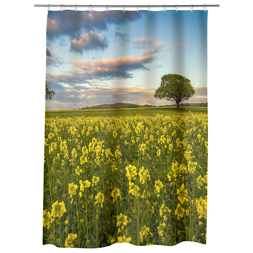 Perdea Dus, Cada, pentru Baie, Heartwork, Flori si copaci, Model Multicolor, Decoratiuni Baie, 150 x 200 cm