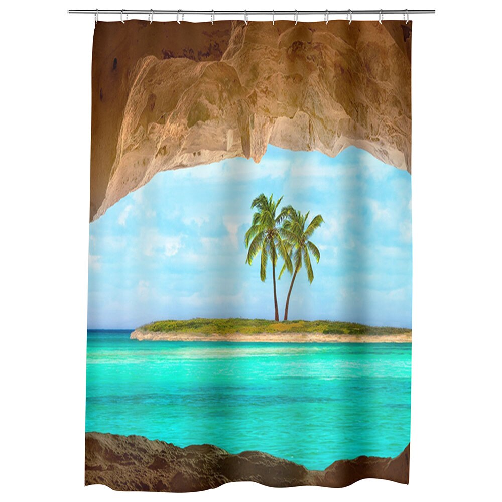 Perdea Dus, Cada, pentru Baie, Heartwork, Insulita, Model Multicolor, Decoratiuni Baie, 150 x 200 cm