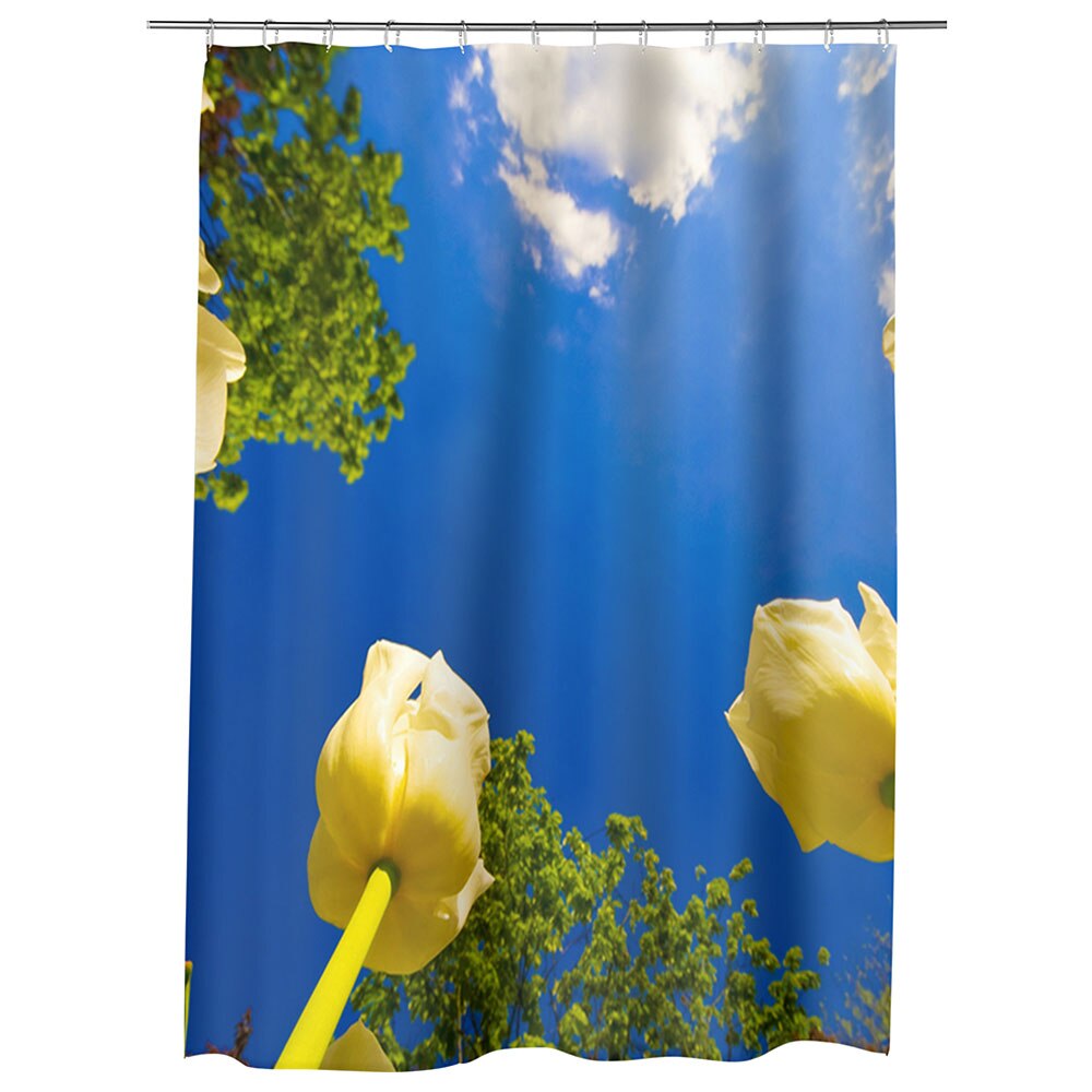 Perdea Dus, Cada, pentru Baie, Heartwork, Lalele spre cer, Model Multicolor, Decoratiuni Baie, 150 x 200 cm