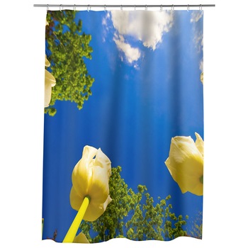 Perdea Dus, Cada, pentru Baie, Heartwork, Lalele spre cer, Model Multicolor, Decoratiuni Baie, 150 x 200 cm Perdea Dus, Cada, pentru Baie, Heartwork, Lalele spre cer, Model Multicolor, Decoratiuni Baie, 150 x 200 cm