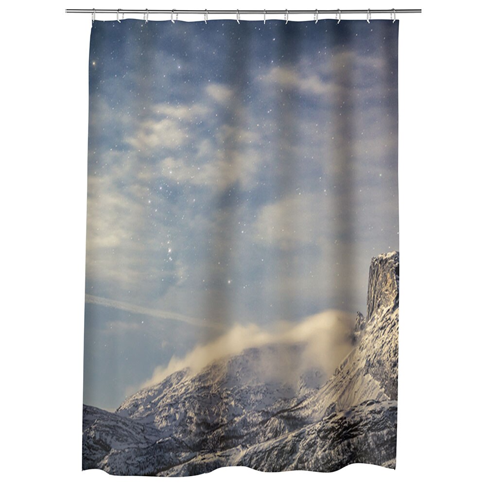 Perdea Dus, Cada, pentru Baie, Heartwork, Nori la poalele muntilor, Model Multicolor, Decoratiuni Baie, 150 x 200 cm