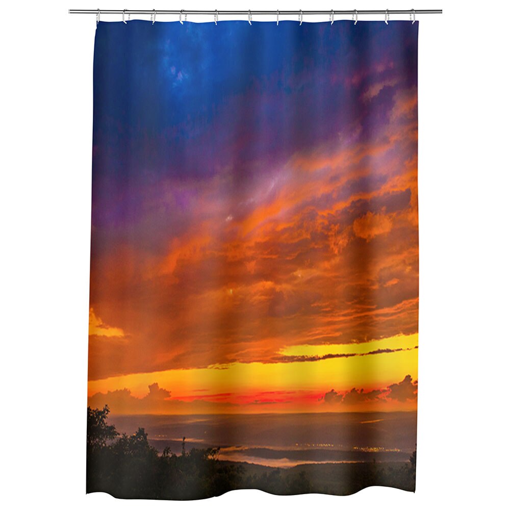 Perdea Dus, Cada, pentru Baie, Heartwork, Culori la apus, Model Multicolor, Decoratiuni Baie, 150 x 200 cm