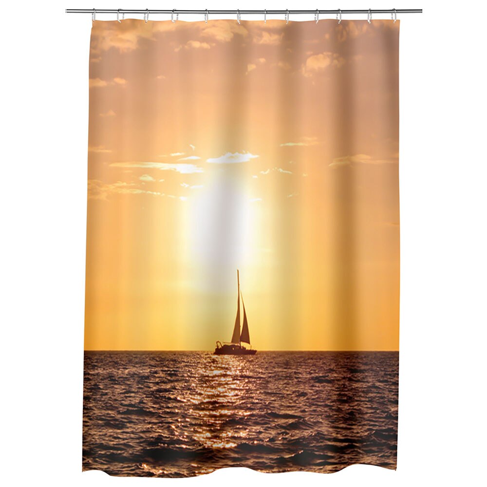 Perdea Dus, Cada, pentru Baie, Heartwork, Corabie cu vele, Model Multicolor, Decoratiuni Baie, 150 x 200 cm