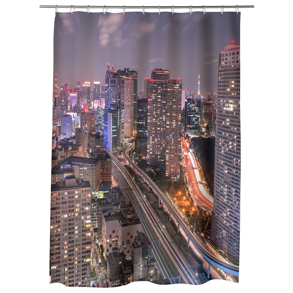 Perdea Dus, Cada, pentru Baie, Heartwork, Venele orasului, Model Multicolor, Decoratiuni Baie, 150 x 200 cm