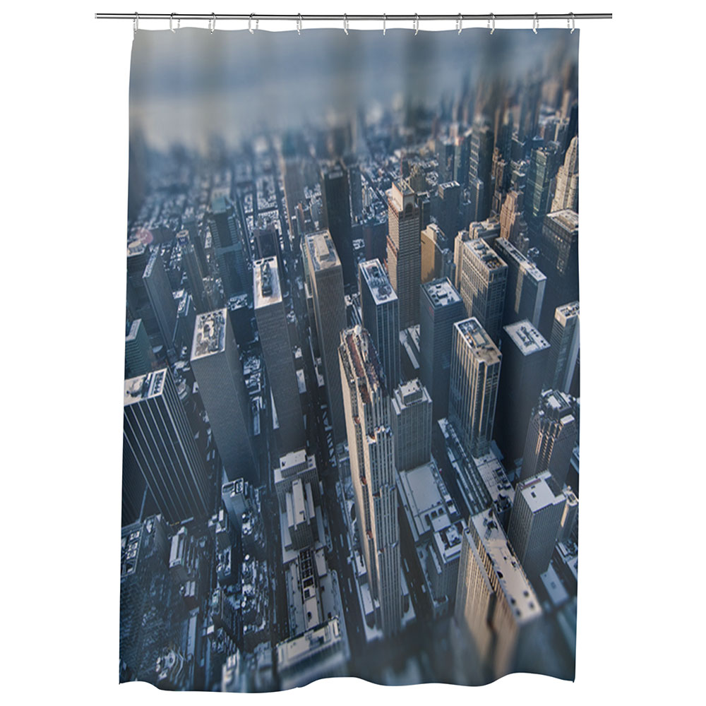 Perdea Dus, Cada, pentru Baie, Heartwork, Orasul New York, Model Multicolor, Decoratiuni Baie, 150 x 200 cm