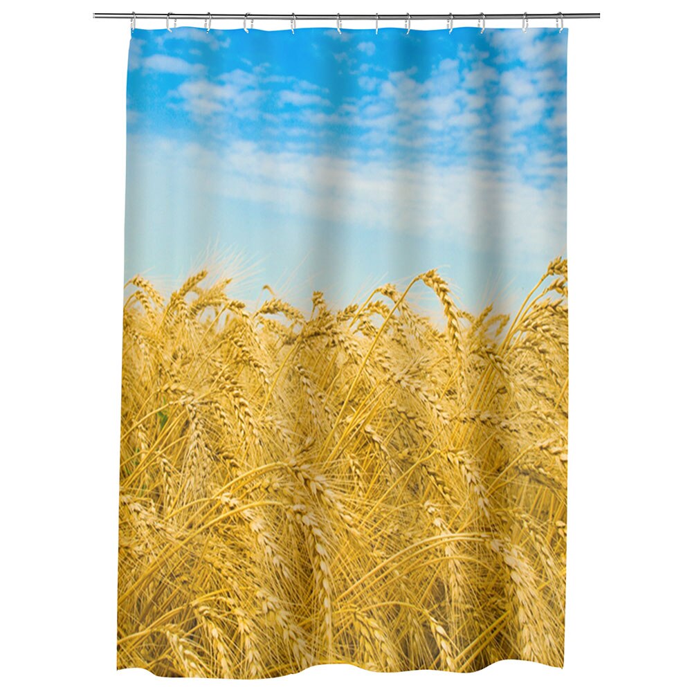 Perdea Dus, Cada, pentru Baie, Heartwork, Campie cu grau, Model Multicolor, Decoratiuni Baie, 150 x 200 cm