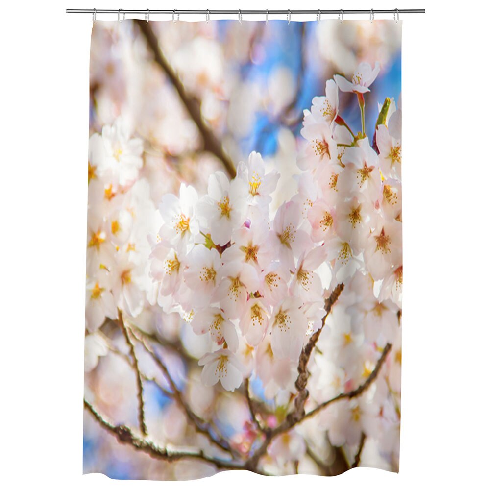Perdea Dus, Cada, pentru Baie, Heartwork, Crengute cu flori, Model Multicolor, Decoratiuni Baie, 150 x 200 cm