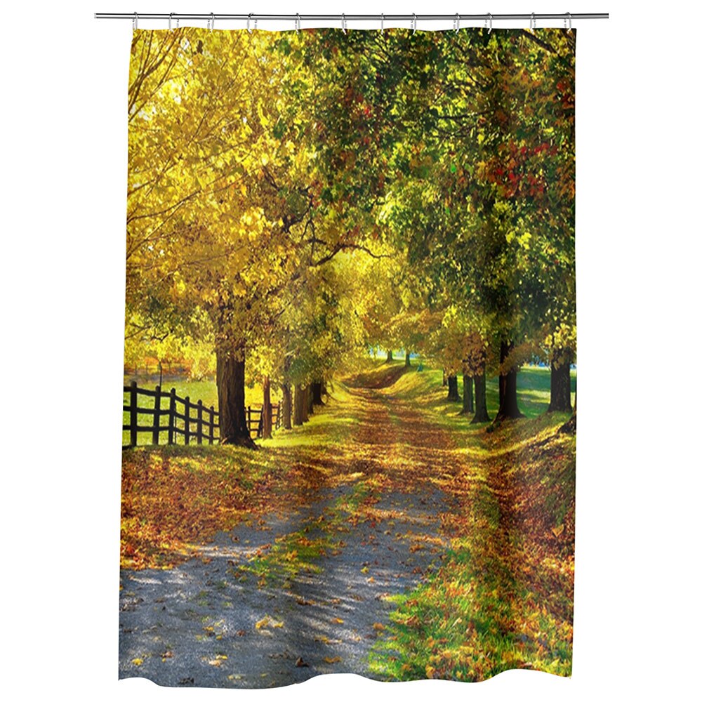 Perdea Dus, Cada, pentru Baie, Heartwork, Culori de toamna, Model Multicolor, Decoratiuni Baie, 150 x 200 cm