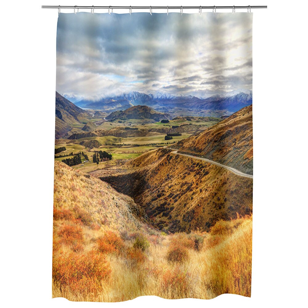 Perdea Dus, Cada, pentru Baie, Heartwork, Drum pe munte, Model Multicolor, Decoratiuni Baie, 150 x 200 cm
