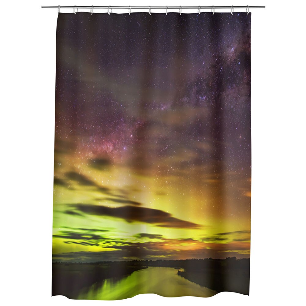 Perdea Dus, Cada, pentru Baie, Heartwork, Apus in nord, Model Multicolor, Decoratiuni Baie, 150 x 200 cm