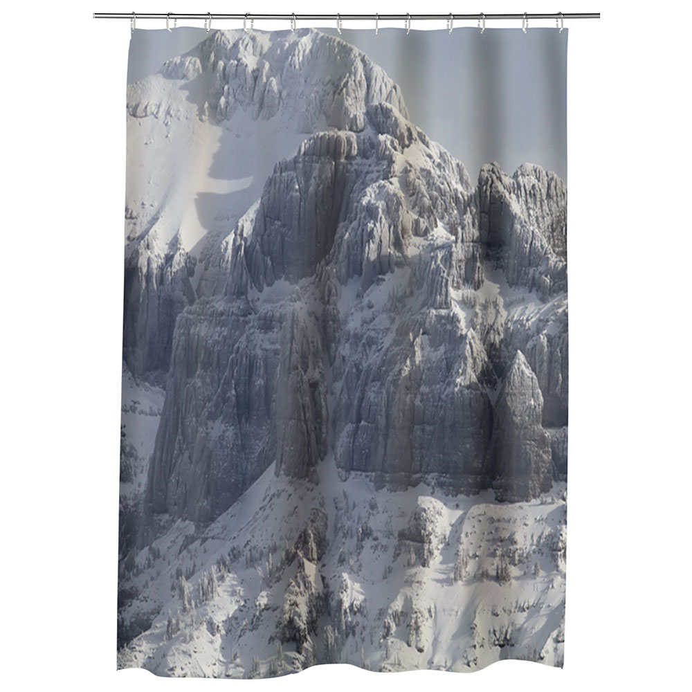 Perdea Dus, Cada, pentru Baie, Heartwork, Creste de munti, Model Multicolor, Decoratiuni Baie, 150 x 200 cm