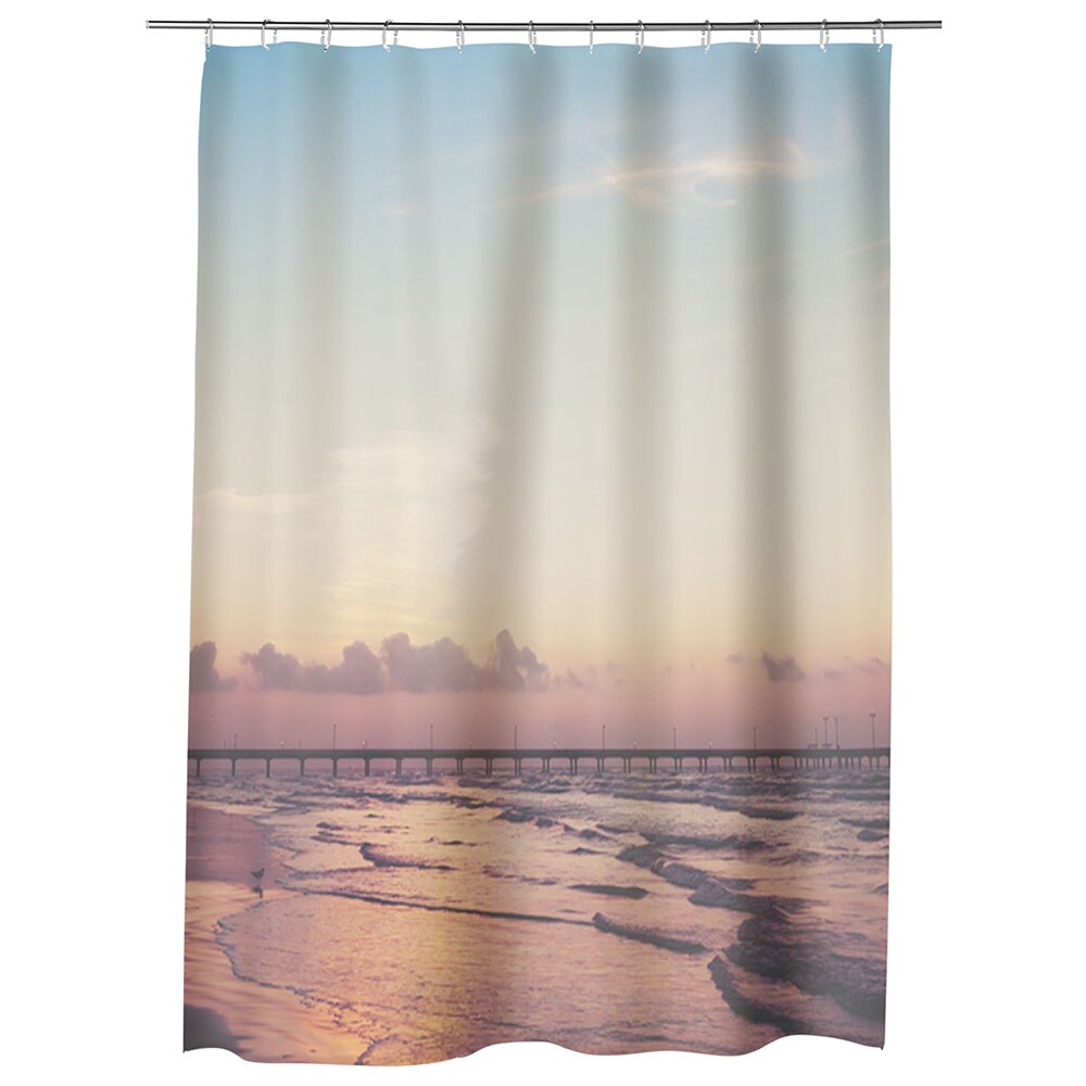 Perdea Dus, Cada, pentru Baie, Heartwork, Ponton pe ocean, Model Multicolor, Decoratiuni Baie, 150 x 200 cm
