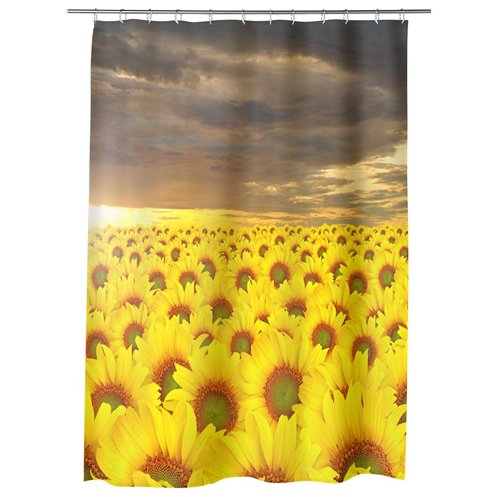 Perdea Dus, Cada, pentru Baie, Heartwork, Lan de floarea soarelui, Model Multicolor, Decoratiuni Baie, 150 x 200 cm