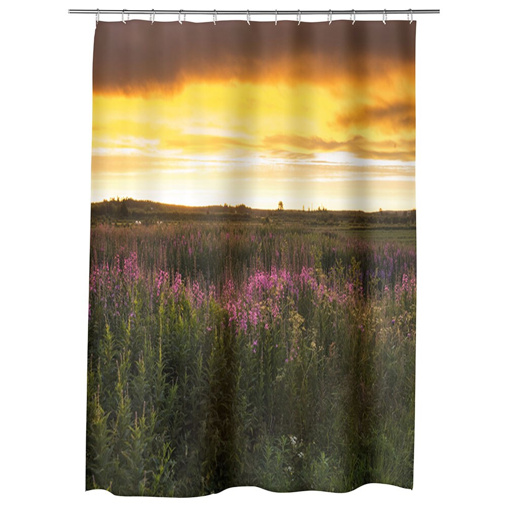 Perdea Dus, Cada, pentru Baie, Heartwork, Flori de camp, Model Multicolor, Decoratiuni Baie, 150 x 200 cm