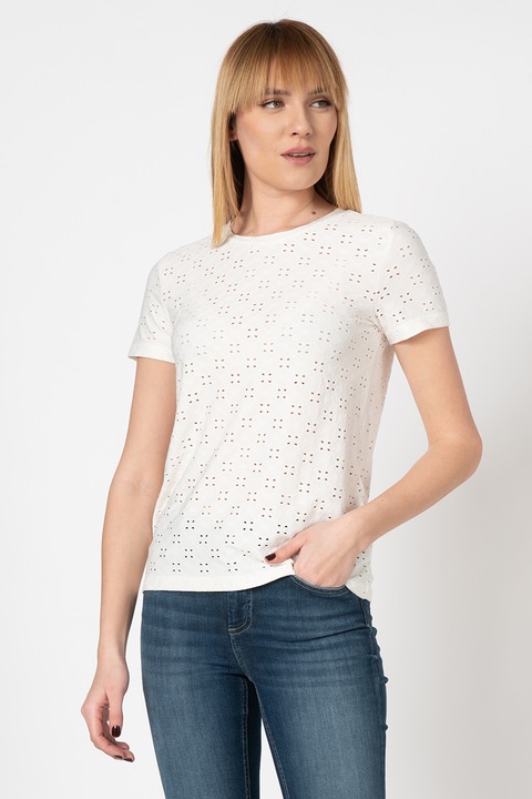 JdY, Cathinka póló perforált részletekkel, Fehér