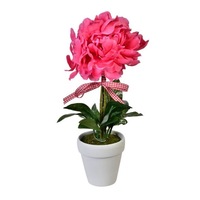 floare artificiala ornamentala in ghiveci petale rosii si frunze verzi inaltime 30 cm imagen 44_0_
0