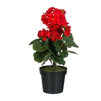 floare artificiala ornamentala in ghiveci geranium cu inflorescente rosii si frunze verzi inaltime 35 cm imagen 10_0_
0