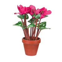 floare artificiala ornamentala in ghiveci ciclamen cu petale roz si frunze verzi inaltime 27 cm imagen 47_0_
0