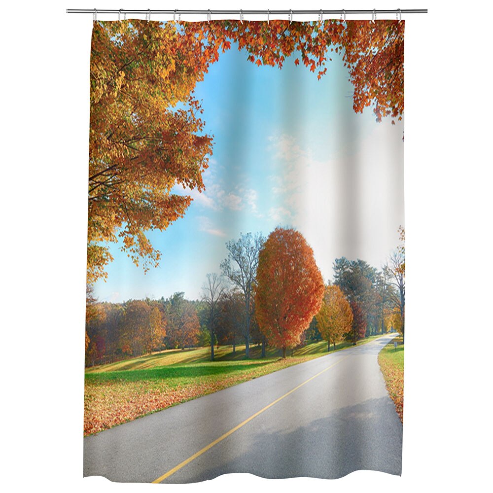 Perdea Dus, Cada, pentru Baie, Heartwork, Tunelul toamnei, Model Multicolor, Decoratiuni Baie, 150 x 200 cm