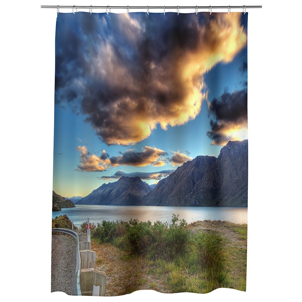 Perdea Dus, Cada, pentru Baie, Heartwork, Drum langa lac, Model Multicolor, Decoratiuni Baie, 150 x 200 cm